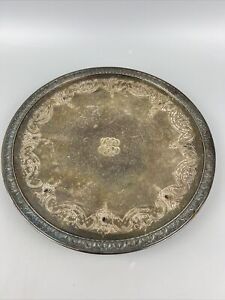 Vintage Epns Poole Silver Co Taunton Mass 8665 Post Tray Round
