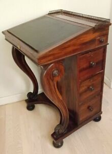 Desk Antique Davenport Desk Mid 19th Century Regency Victorian Rosewood