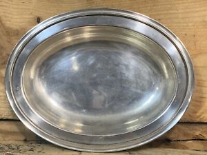 Vintage Poole Serving Tray Oval Silver Plate English Epns 8297 9 5 