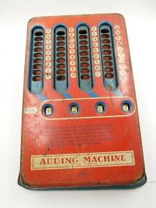 Old 1940 S Vintage Metal Tin Wolverine Adding Machine Hand Pull Dial Calculator