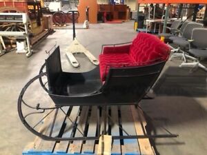 Restored Antique Horse Drawn Childs Cutter Sleigh Sled Can Ship