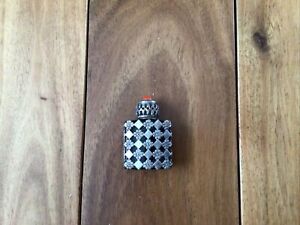 Antique Sterling Silver Miniature Perfume Bottle Made In France Black Floral