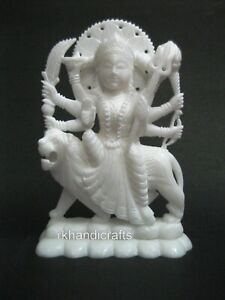 Intricate Work Vaishno Maa Statue For Table Decor Marble Durga Maa Statue 9 5 