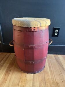 Vintage Wooden Primitive Nail Keg Barrel Rustic Decor Seat American Barrel Wrks