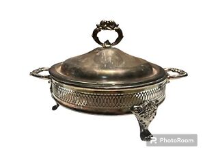 Vintage Epz Italy Silverplate Covered Casserole Dish 9 