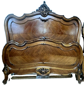 Antique French Walnut Louis Xv Bed