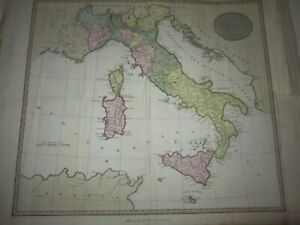Original 1797 George Kearsley Color Map Italy Sicily Corsica Italia Venice