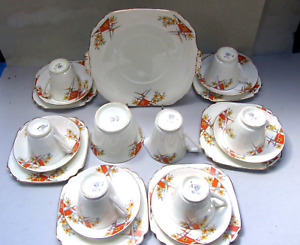Vintage Victoria C E Bone China England Tea Set 21 Pieces 1930 S Collectables