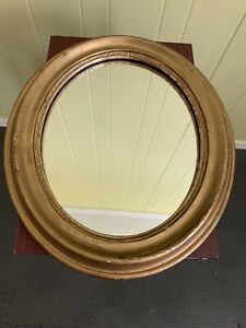 Vintage Borghese Oval Gold Gilt Wall Mirror