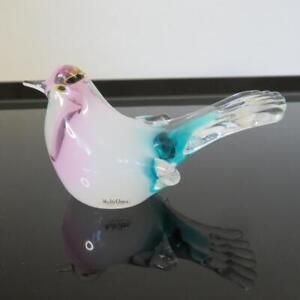 Glass Bird Figurine Japanese Paperweight Multi Glass Handcraft Handmade