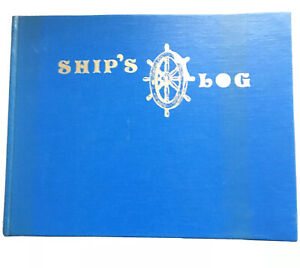 Vintage 1975 Ship S Log Book Hardcover Blue Motor Radio Parts Log Captain S Note