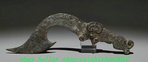 9 4 Old Chinese Shang Dynasty Bronze Ware Dragon Beast Knife Weapon Weapons