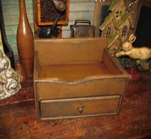 Primitive Vtg Style Country Cottage Wooden Apothecary Drawer Cabinet Cubby Riser