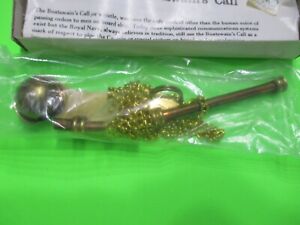 Vtg Brass Boatswains Whistle Maritime Usa Made New In Box Unused