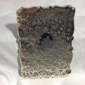 1879 Solid Silver Card Case By John Linegar Birmingham 55 67g 