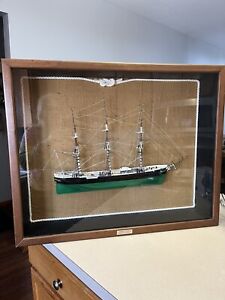 Large Antique Marine Clipper Ship Diorama W Rigging Sovereign Of The Seas