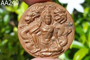 Samrit Bronze Coin Phra Jatukam Ramathep Magic Thai Amulet Aa249a
