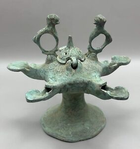 Wonderful Museum Quality Rare Ancient Roman Bronze Oil Lamp