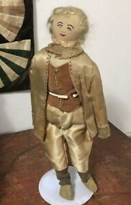Folk Art George Washington Hand Made Vtg Doll Cloth Ga President Standing Ooak