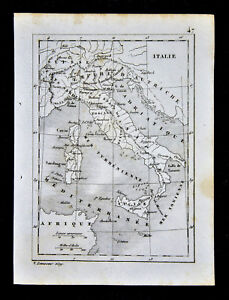 1835 Levasseur Map Italy Rome Florence Venice Naples Sicily Milan Malta
