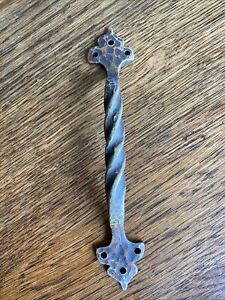Antique Vintage Hammered Twisted Brass Or Bronze Fence Handle Door Pull 8 