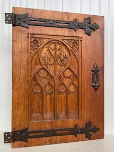 A Stunning Thick Gothic Revival Door Panel In Oak