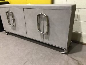 Credenza Mid Century Stainless Urban Buffet Gray