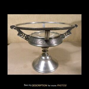 Antique Asthetic Pairpoint Silver Plate Brides Basket Bowl Holder