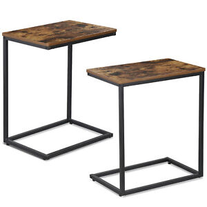 21 7 Set Of 2 Side Table C Shaped End Table Narrow Stand For Couch Sofa Bed