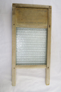 Antique Primitive Lingerie Glass Wash Board Columbus Washboard Co Ohio 18 X8 5 