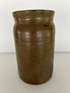 Antique Small Stoneware Canning Crock Wax Sealer As Made 6 1 2 Jar