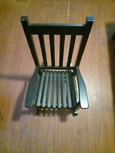 Rocking Chair Small Black Slatted Seat Style With Hi Rise Back