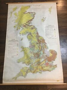 Vintage Ordnance Survey Cloth Map Of Great Briton Land Use Classif 1938 1942