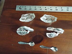 Pair Swan Salt And Pepper Servers Cyst Silver Plate Hinged Wings Italy