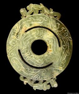 Archaic Chinese 5 5 16 Jade Phoenix Bi