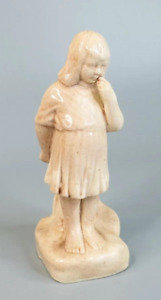 Beautiful Antique Used Old Figurine Girl Gzhel Ussr Beige 50s Size 15 7 Cm Gift