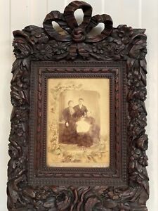 Sale Stunning French Louis Xvi Black Forest Picture Frame Carved In Wood
