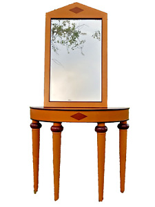 Post Modern Demi Lune Bombay Hallway Console Table With Mirror