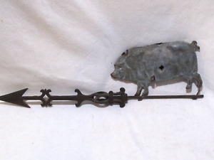 Antique Original Pig Lightning Rod Has Iron Directional