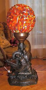 Vtg Art Deco Carioca Dance Lamp End Of The Day Glass Shade Chandelier Fixture