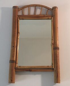 Vintage Faux Bamboo Wall Mirror Hanging