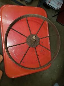 Vintage 15 Primitive Steel Spoke Wagon Wheel Barrow Cart Wheel Garden Decor