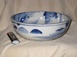 153 Ed Antique Chinese B W Porcelain Bowl Basin 10 1 2x 3 1 