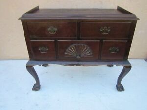 Wood Credenza Buffet Server French Sideboard Bar Console Chippendale Ethan Allen