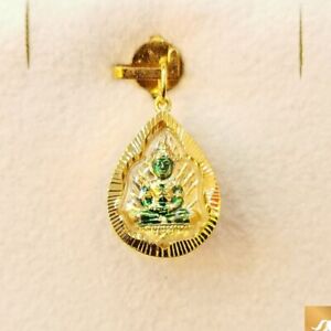 Emerald Buddha Pendant 90 Pure Gold Frame Waterproof Guaranteed Real Gold 