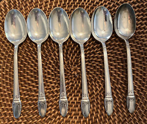 Lot Of 6 First Love 1847 Rogers Bros International Silver Soup Table Spoons