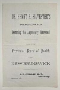 Antique Medical Paper Dr Silvester Restoring Apparently Drowned New Brunswick