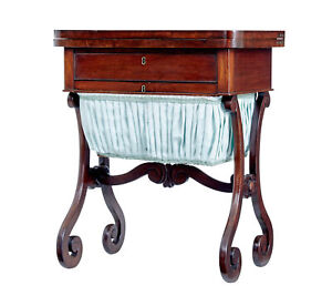 Early Victorian Mahogany Sewing Table