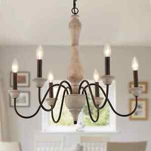 F76054 French Country Chandelier Farmhouse Vintage Antique Chandelier Pendant