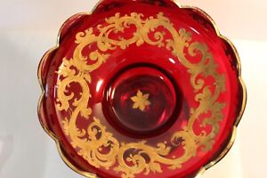 Beautiful Rare Ruby Glass Compote 19th Century